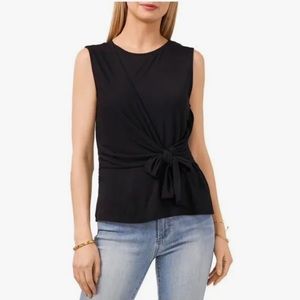 Vince Camuto Black Tie Front Sleeveless Top Women’s Size Small